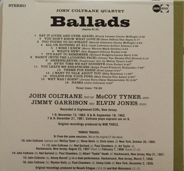 The John Coltrane Quartet - Ballads