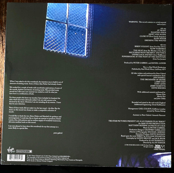 Peter Gabriel - Alan Parker's Birdy, Music By Peter Gabriel